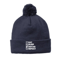 Guitar T  Shirtguitarist Guitar Player Bassist Electric Guitar T  Shir Pom Pom Beanie | Artistshot