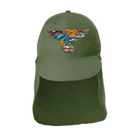 Thunderbird With Usa Flag And Sunflowers Sun Shade Cap | Artistshot