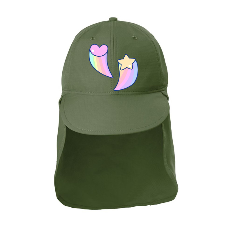 Rainbow Shooting Heart And Star Sun Shade Cap | Artistshot