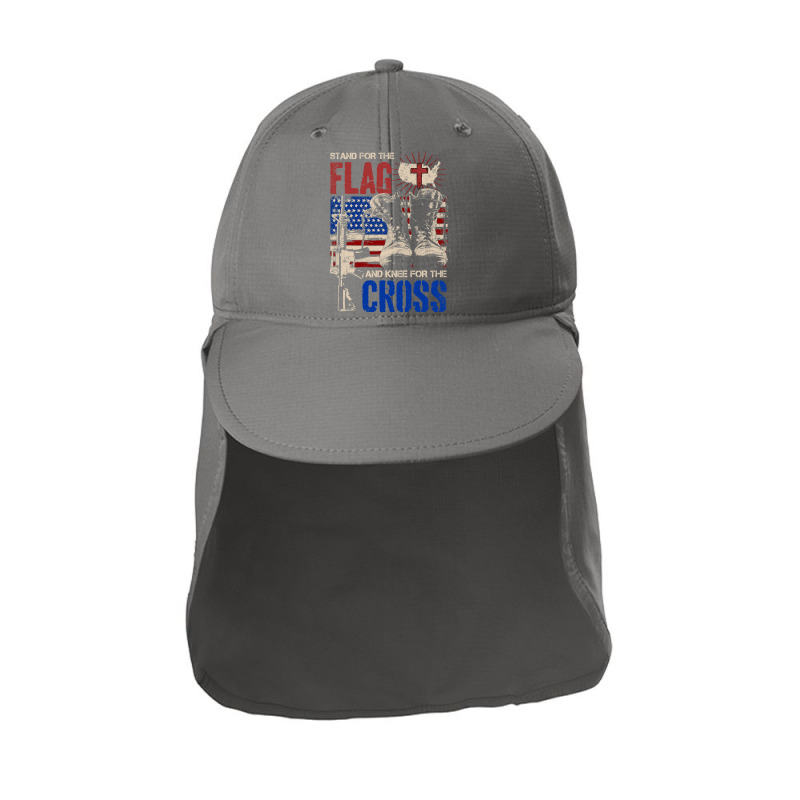 I Stand The Flag Kneel The Cross Sun Shade Cap by AdeArt | Artistshot