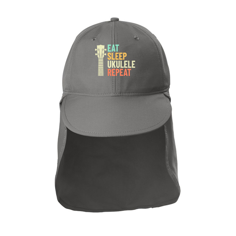 Eat Sleep Repeat T  Shirt Eat Sleep Ukulele Repeat Ukulele Headstock R Sun Shade Cap by millsbetty295 | Artistshot