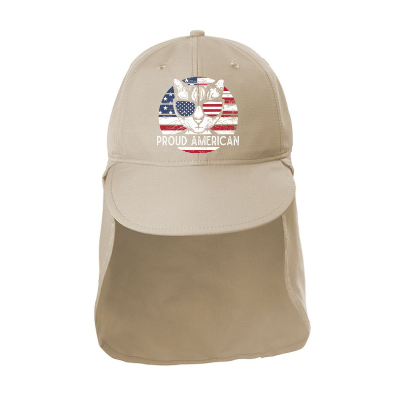 Us Flag Cat 4th Of July Proud And Independent Cat Of United States Of Sun Shade Cap by EdahArt | Artistshot