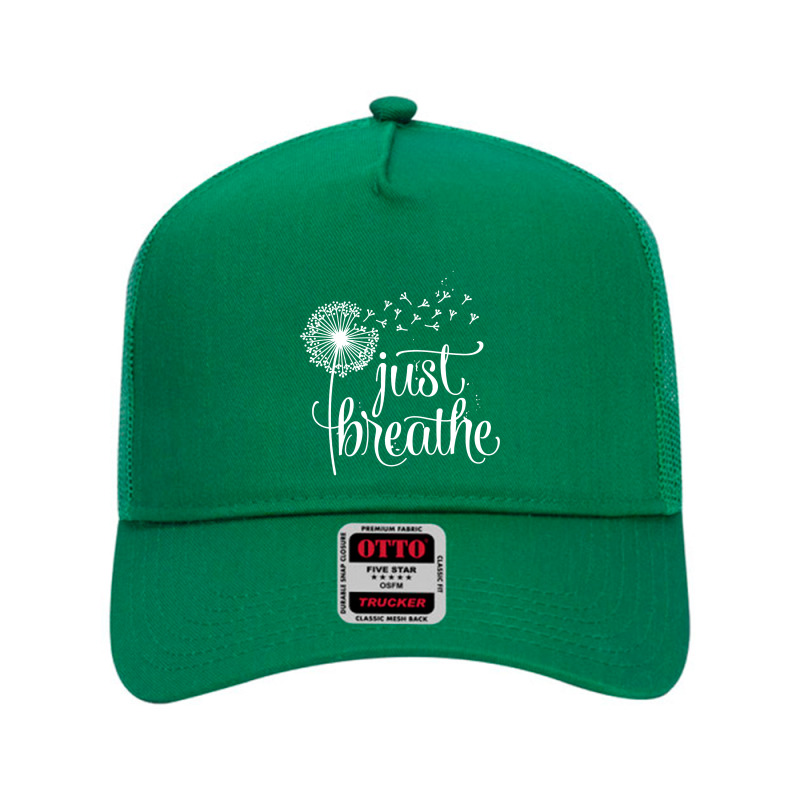 Just Breathe Mesh Back Trucker Hat by Bull Tees | Artistshot