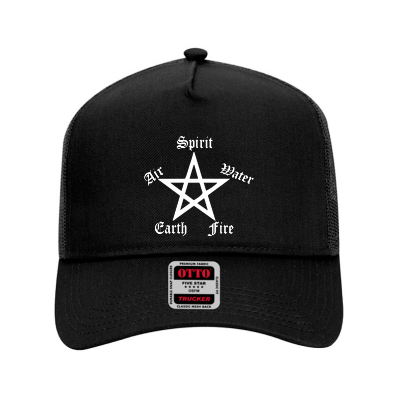 Elements Pentagram Womens Funny Pagan Witchcraft Ladies Satan Mesh Back Trucker Hat by atereabag | Artistshot