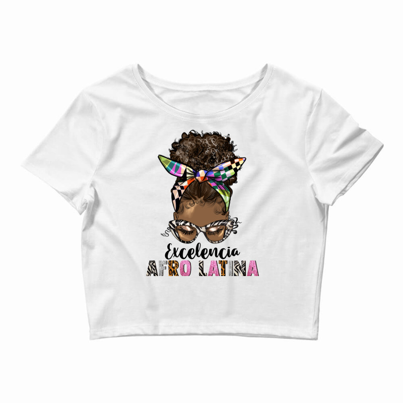 Afro Messy Bun Excelencia Afro Latina Crop Top by HRA Design Shop | Artistshot