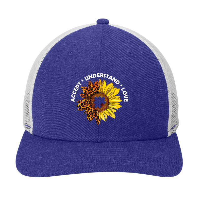 Accept Understand Love Sunflower Leopard Autism Teacher Snapback Trucker Cap by LindsayYuh | Artistshot