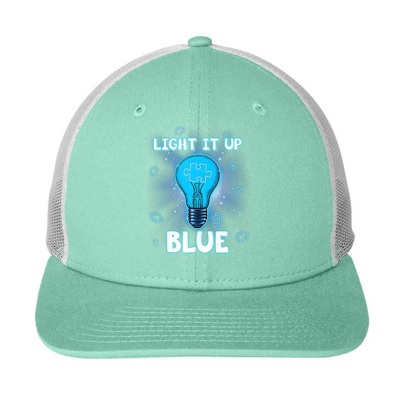 Light It Up Blue Autism I Wear Blue For Awareness Snapback Trucker Cap by LeiThompson | Artistshot