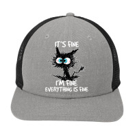 It's Fine I'm Fine Everything Is Fine Funny Black Cat Snapback Trucker Cap | Artistshot