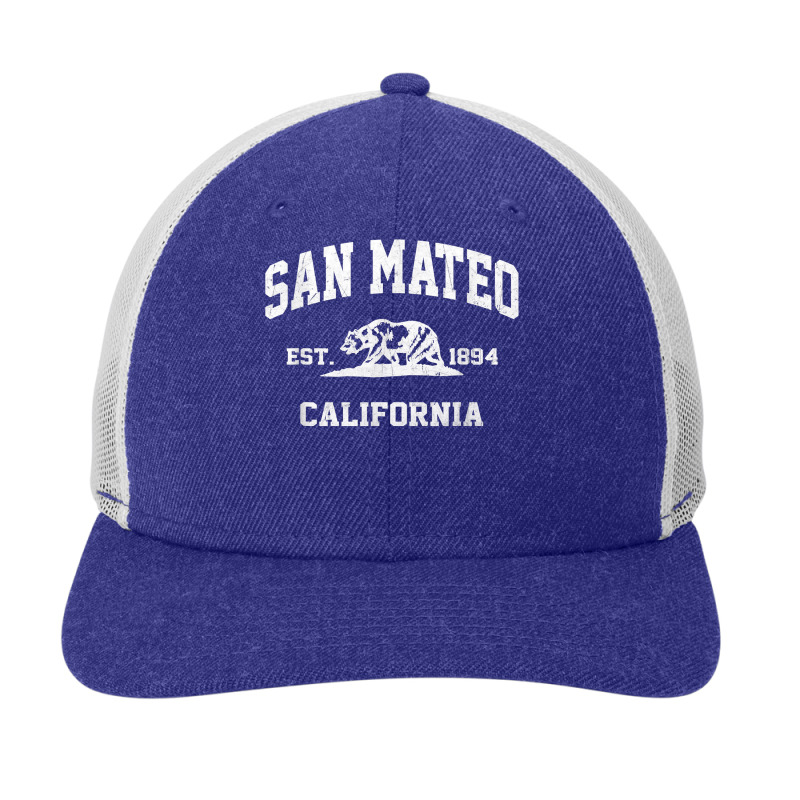 San Mateo California Ca Vintage State Athletic Style T Shirt Snapback Trucker Cap by mikidicosmo | Artistshot