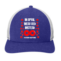 In April Wear Red Instead Autism Acceptance Puzzle Lovers T Shirt Snapback Trucker Cap | Artistshot