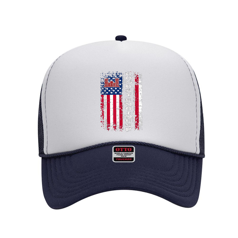 Combat Engineer Distressed American Flag   U.s. Military Foam Trucker Hat by daniellepaine | Artistshot