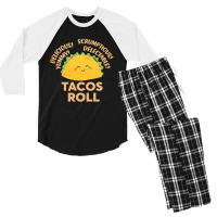 Funny Tacos Roll Delicious Men's 3/4 Sleeve Pajama Set | Artistshot