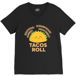 funny tacos roll delicious V-Neck Tee | Artistshot