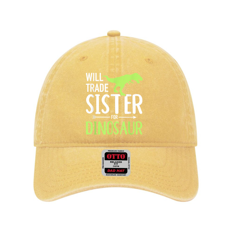 Will Trade Sister For Dinosaur Brother T Shirt Dyed Cap by rainandehay | Artistshot