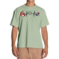 Canada Panama Flag Canadian Panamanian Heartbeat T Shirt Urban Heavy T-shirt | Artistshot