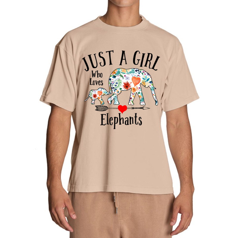 Just A Girl Who Loves Elephants Cute Design For Women Girls Urban Heavy T-shirt | Artistshot