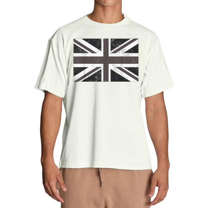 Distressed Black And White British Flag Great Britain Flag T Shirt Urban Heavy T-shirt | Artistshot