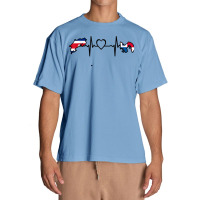 Costa Rica Panama Flag Costa Rican Panamanian Heartbeat T Shirt Urban Heavy T-shirt | Artistshot