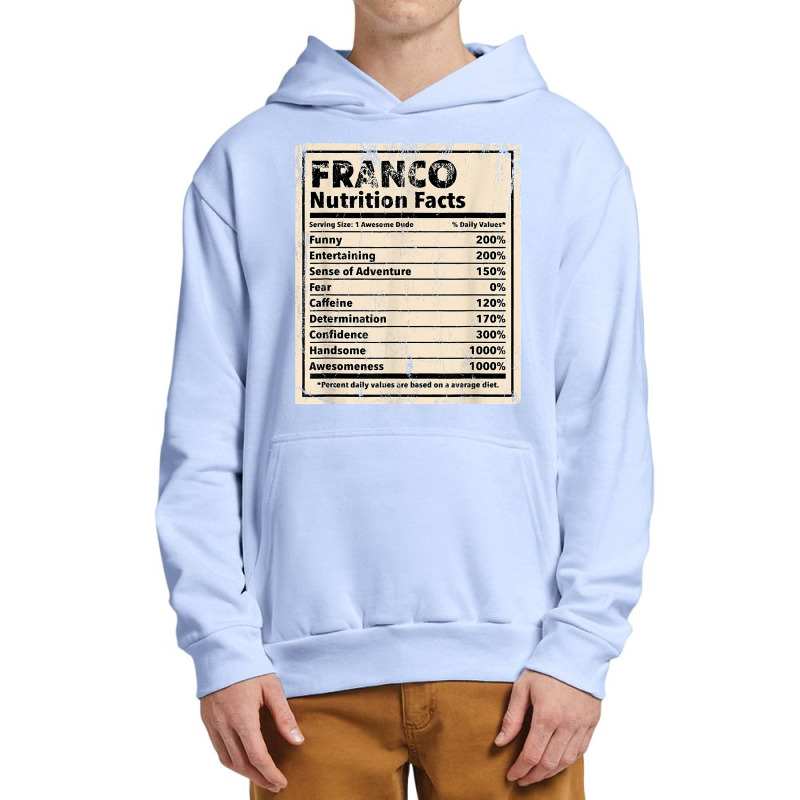 Franco Nutrition Facts Funny Name Humor Nickname T Shirt Urban Pullover Hoodie by spizerrleppleq | Artistshot