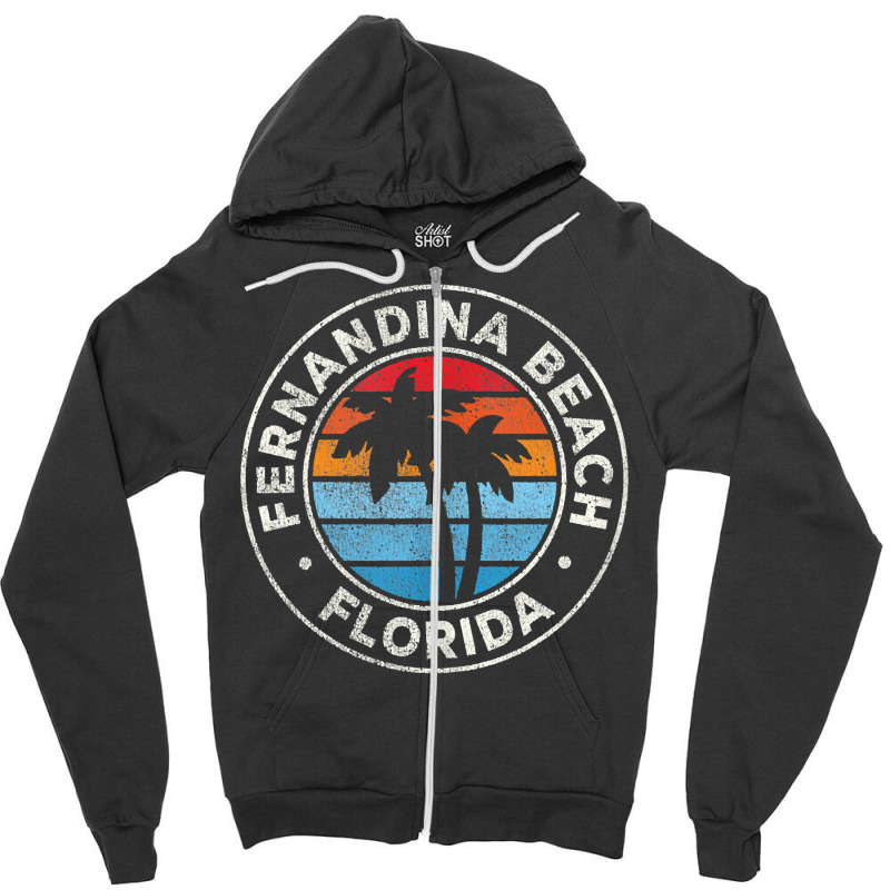 Fernandina Beach Florida Fl Vintage Graphic Retro 70s Tank Top Zipper Hoodie by kadejahdomenick | Artistshot