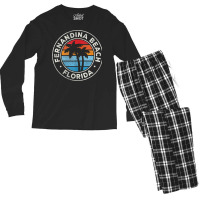 Fernandina Beach Florida Fl Vintage Graphic Retro 70s Tank Top Men's Long Sleeve Pajama Set | Artistshot