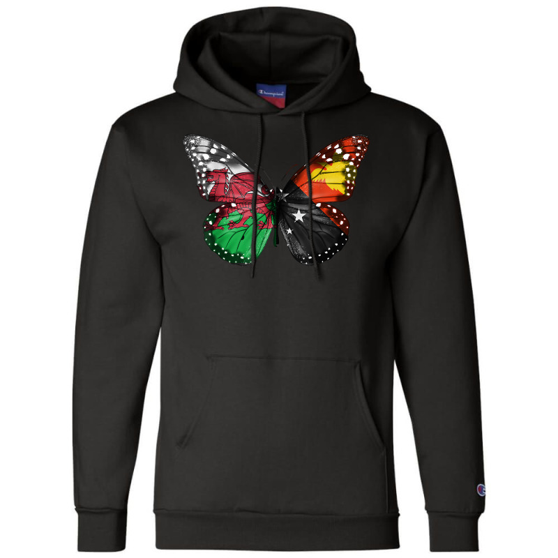 Welsh Papua New Guinean Flag Butterfly T Shirt Champion Hoodie | Artistshot