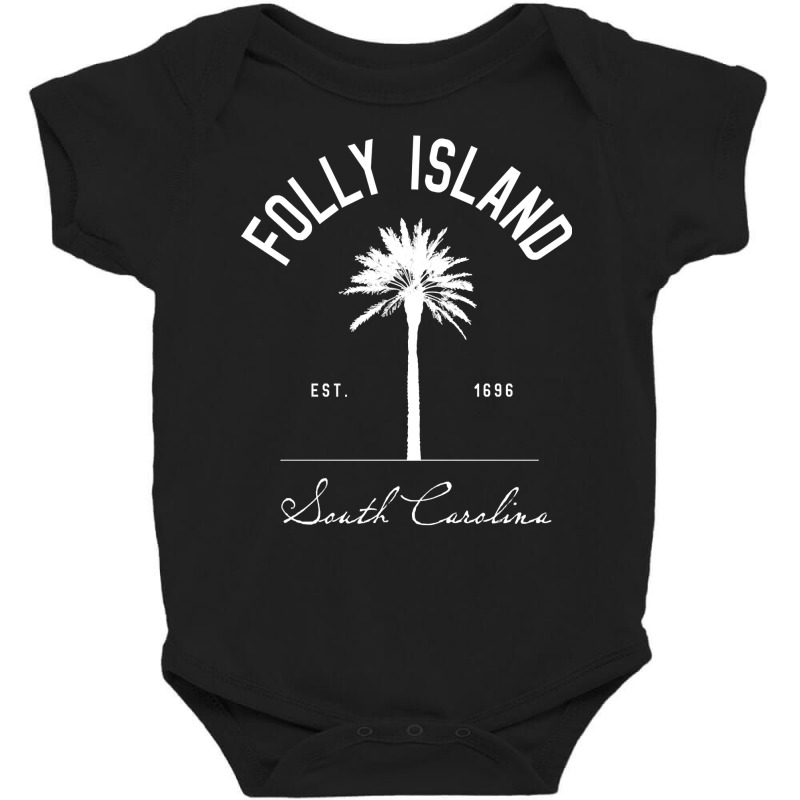 Folly Beach Sc Park Palm Tree Folly Island Gift Pullover Hoodie Baby Bodysuit by kadejahdomenick | Artistshot