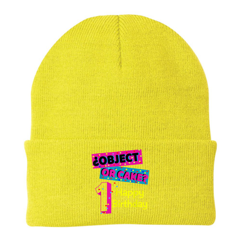 Object Or Cake Happy Birthday 1 Family Matching Confetti T Shirt Beanie | Artistshot