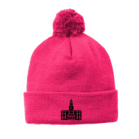 Black Tower University Pom Pom Beanie | Artistshot