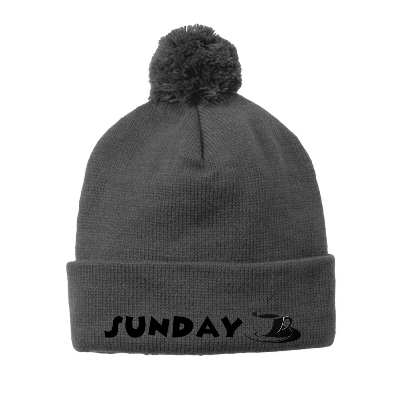 Sunday Text Pom Pom Beanie | Artistshot