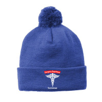 Emergency Department Technician Ed Tech Medical Caduceus Er T Shirt Pom Pom Beanie | Artistshot