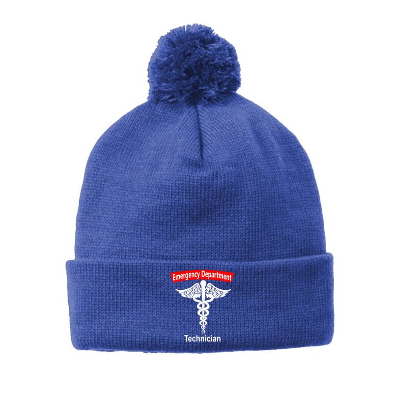 Emergency Department Technician Ed Tech Medical Caduceus Er T Shirt Pom Pom Beanie | Artistshot