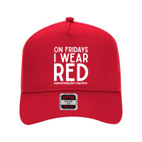 On Fridays I Wear Red Especially For My Bro Brother Solder Military Su Mesh Back Trucker Hat | Artistshot