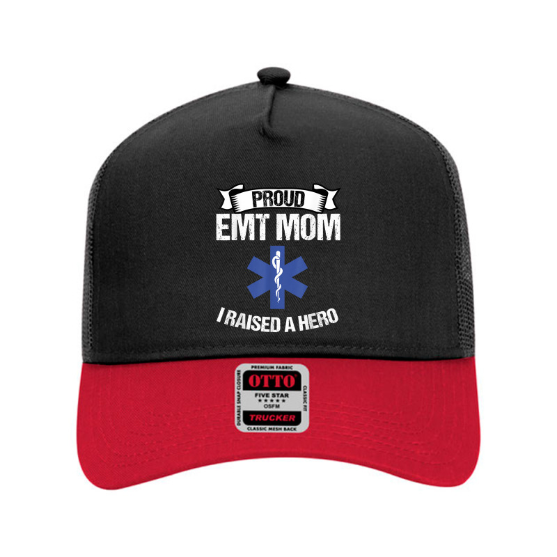 Proud Emt Mom I Raised A Hero Women Paramedics Ems T Shirt Mesh Back Trucker Hat | Artistshot