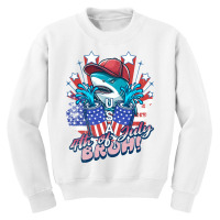 Bruh Shark 4th Of July Youth Sweatshirt | Artistshot