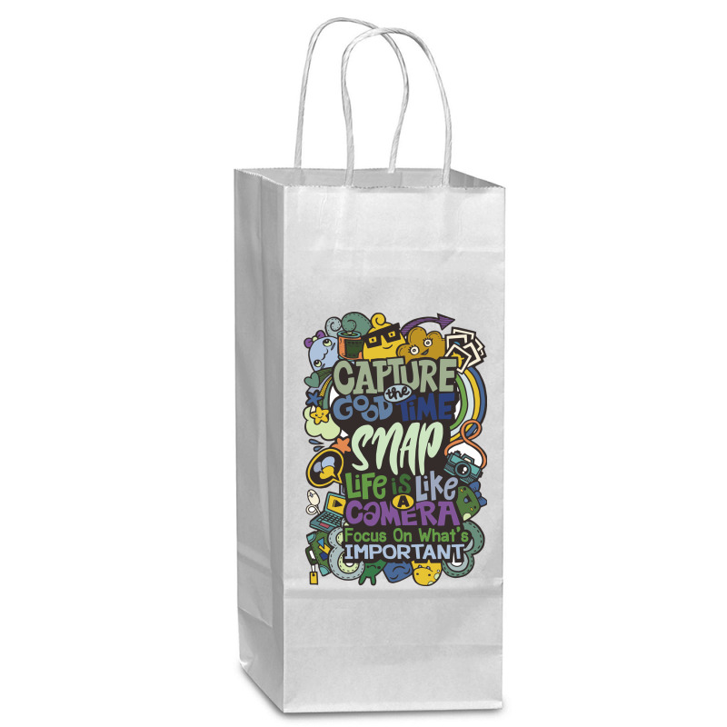 Camra Is Life Wine Paper Bag - 5 1/2 X 3 1/4 X 13 | Artistshot