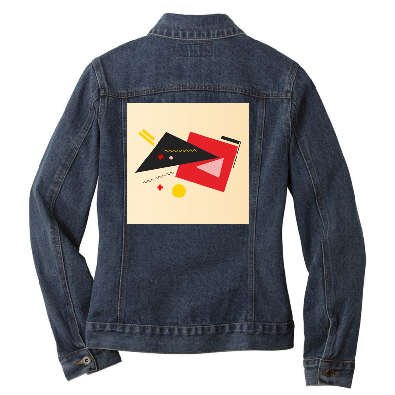 Abstract Dimention On The Box Ladies Denim Jacket by Heri Iye | Artistshot