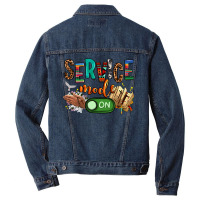 Service Mode On Woman Version Men Denim Jacket | Artistshot