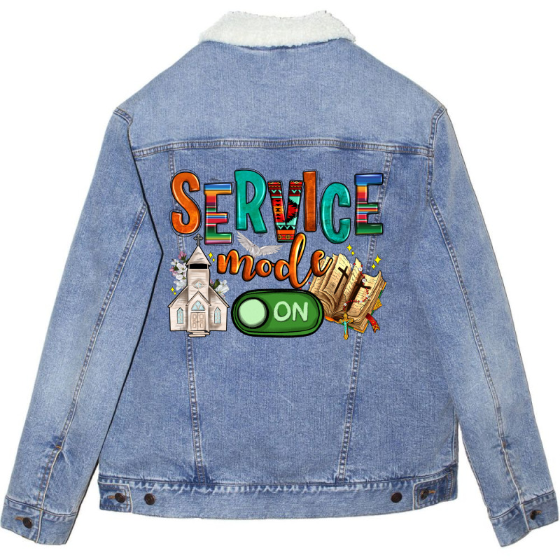 Service Mode On Unisex Sherpa-lined Denim Jacket | Artistshot