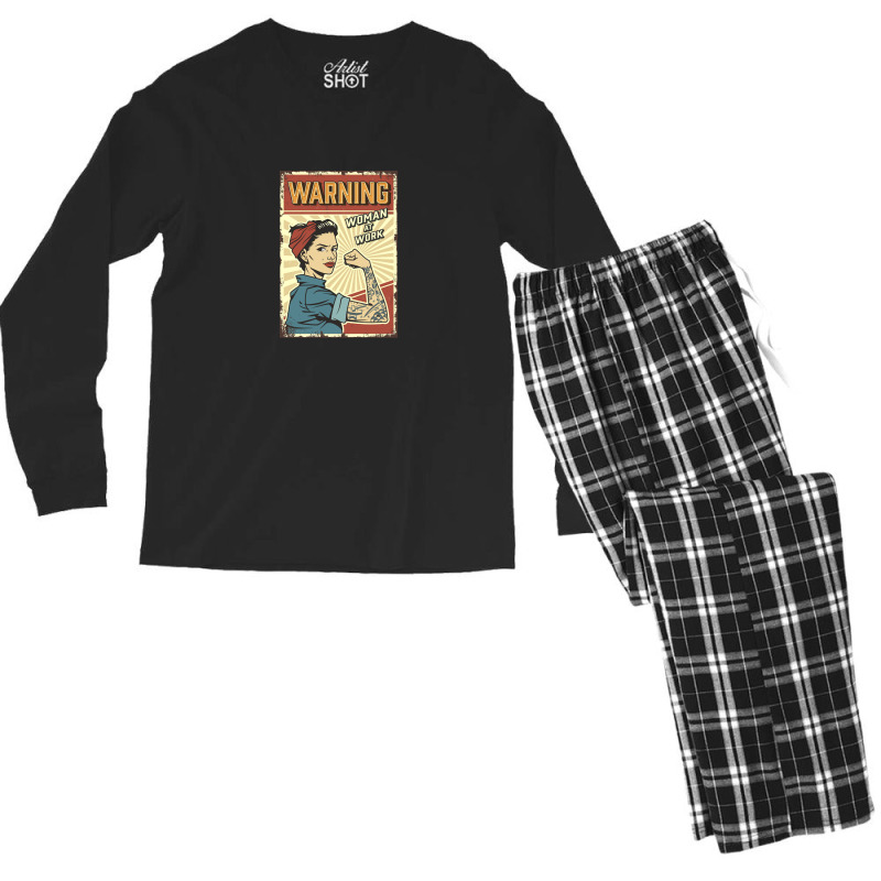 The Woman Atwork Vintage Men's Long Sleeve Pajama Set by basils | Artistshot