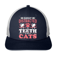 Easily Distracted By Teeth And Cats - Dentist Oral Hygienist Snapback Trucker Cap | Artistshot