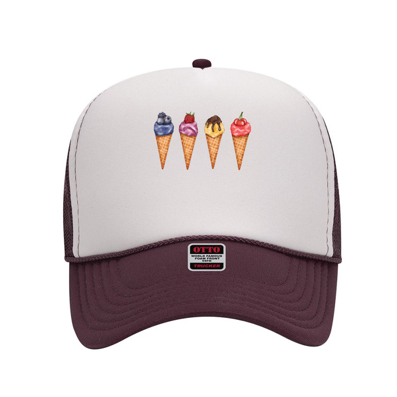 Assorted Ice Cream Cones T  Shirt Assorted Ice Cream Cones Set   Blueb Foam Trucker Hat by ebertlance489 | Artistshot