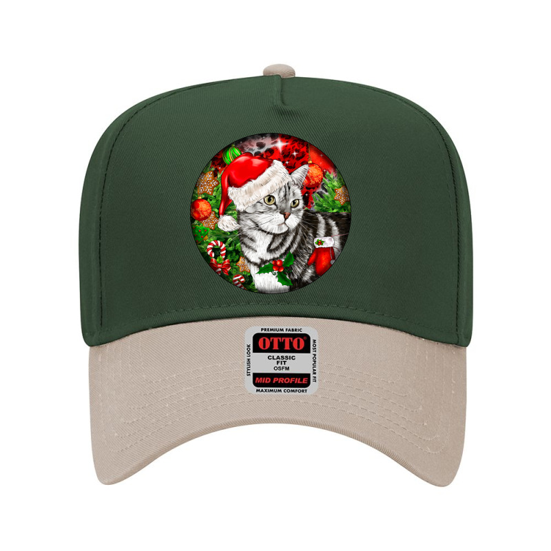 Christmas American Shorthair Cat Adjustable Baseball Cap by LillyAllenDesigns | Artistshot