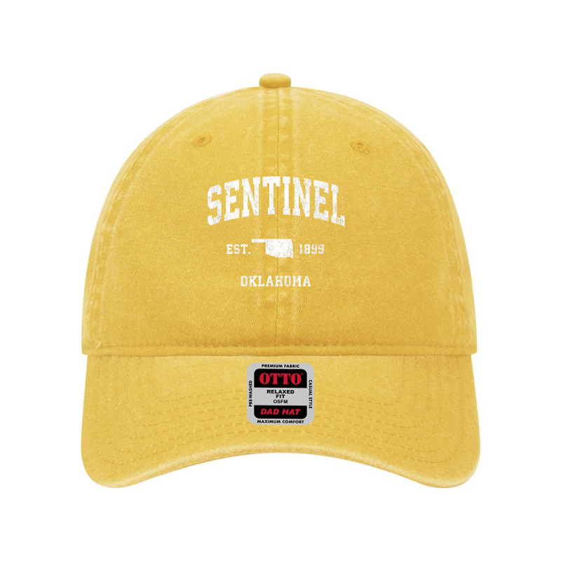 Sentinel Oklahoma Ok Vintage Athletic Sports Design T Shirt Dyed Cap | Artistshot