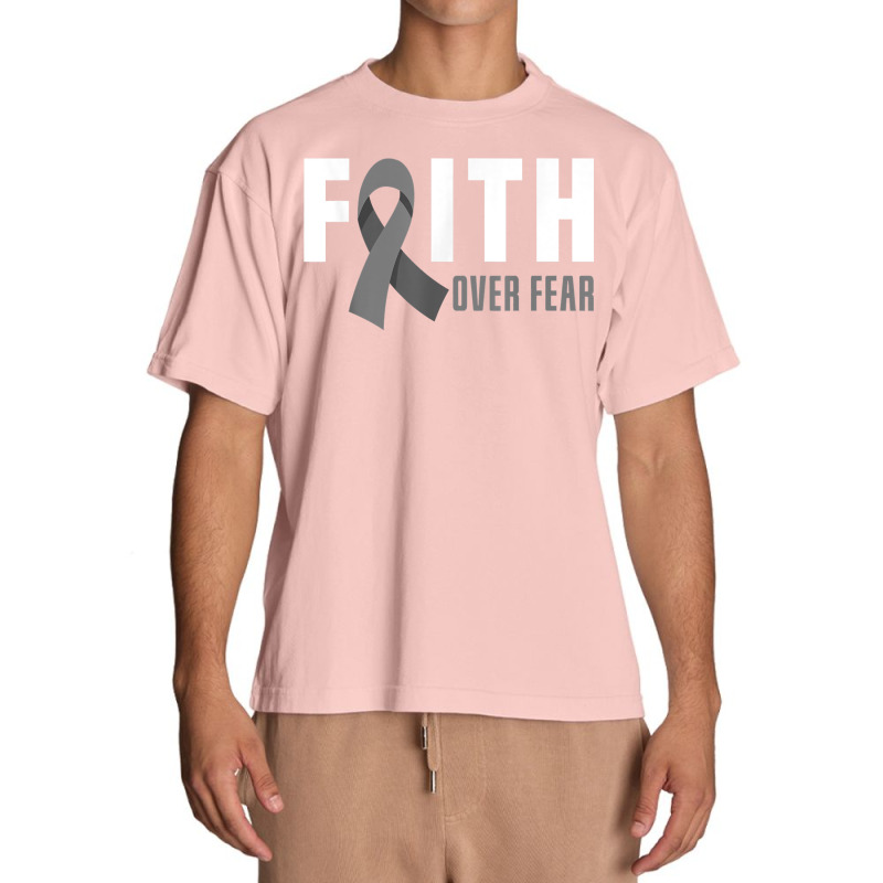 Faith God Fear Brain Tumor Awareness Brain Cancer Warrior T Shirt Urban Heavy T-shirt | Artistshot