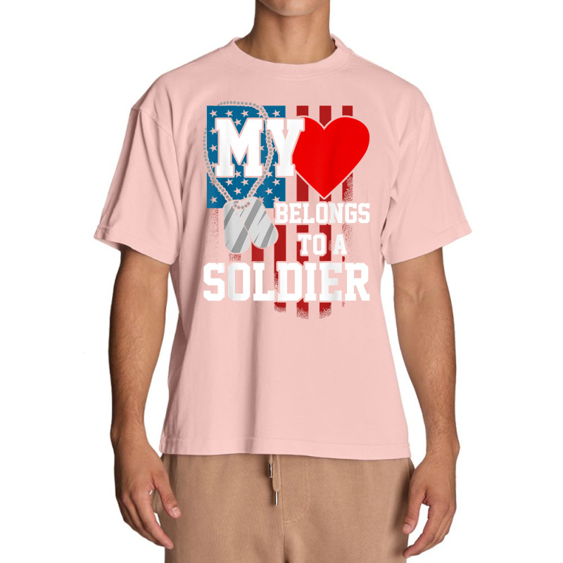 My Heart Belongs To A Soldier Shirt Us Military Soldier T Shirt Urban Heavy T-shirt | Artistshot