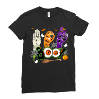 Boo American Sign Language Asl Deaf Halloween Costume Ladies Fitted T-shirt | Artistshot