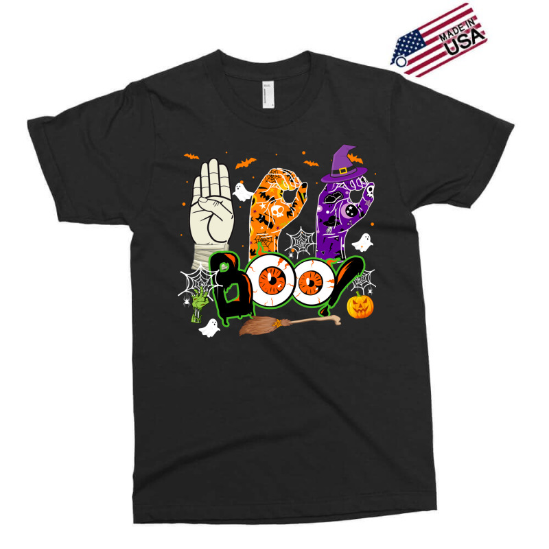 Boo American Sign Language Asl Deaf Halloween Costume Exclusive T-shirt by UbengArt | Artistshot