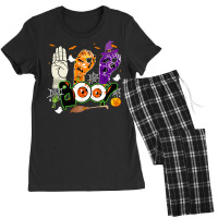 Boo American Sign Language Asl Deaf Halloween Costume Women's Pajamas Set | Artistshot