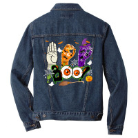 Boo American Sign Language Asl Deaf Halloween Costume Men Denim Jacket | Artistshot